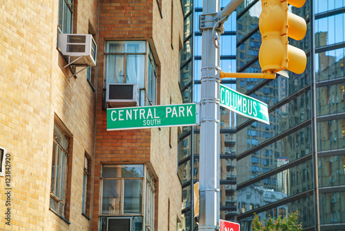 Obraz na płótnie Central Park sign in New York City, USA w salonie