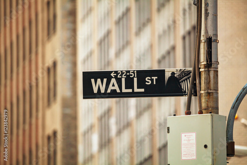 Obraz na płótnie Wall street sign in New York City w salonie