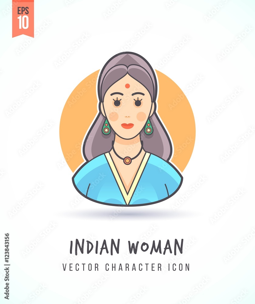 Indian woman traditional clothing and culture illustration People lifestyle and occupation Colorful and stylish flat vector character icon Indian woman traditional clothing and culture illustration People lifestyle and occupation Colorful and stylish flat vector character icon