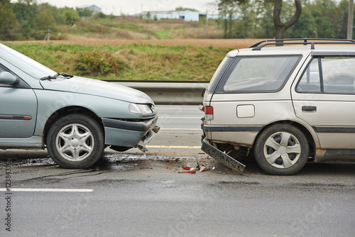 automobile accident and crash on street