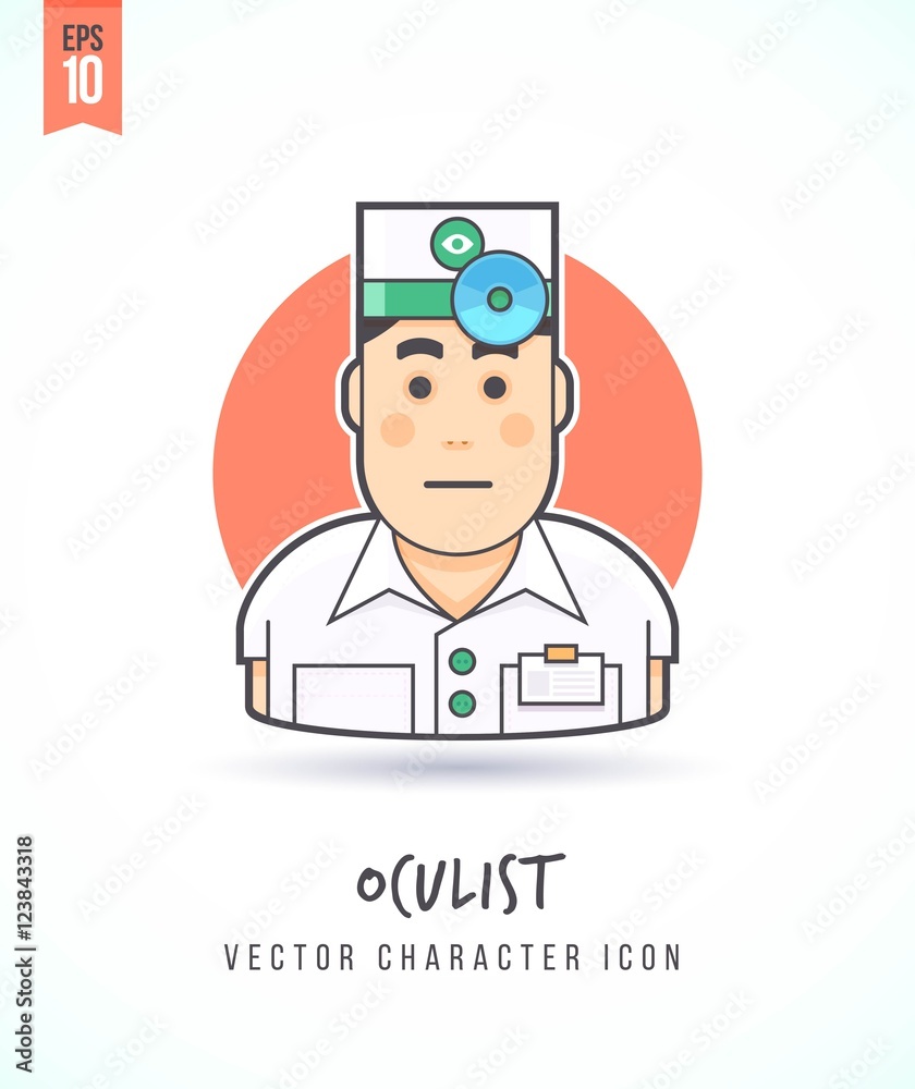 Eye vision doctor illustration People lifestyle and occupation Colorful and stylish flat vector character icon