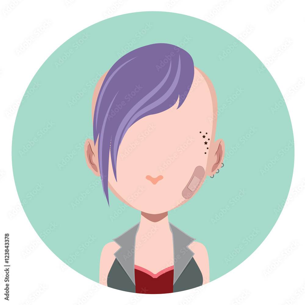 Woman with punk style hair avatar Woman with punk style hair avatar