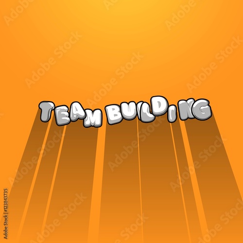 Team building title background with long shadow.