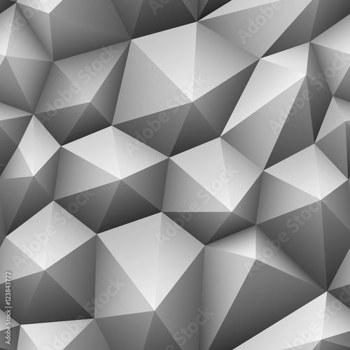 Gray triangle seamless low-poly background.