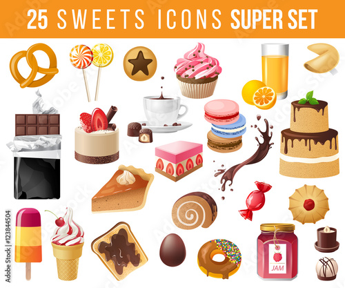 sweets icons set