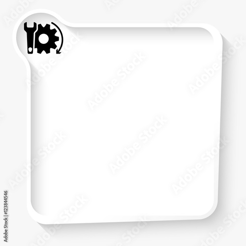 White box for your text and spanner symbol