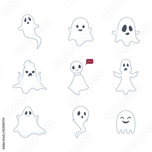 Set of ghost illustrations