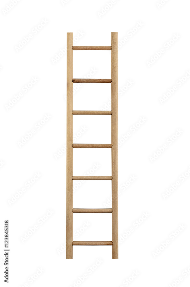 Wooden ladder isolated.