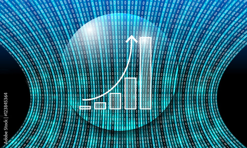 Futuristic vector backdrop and binary code and diagram