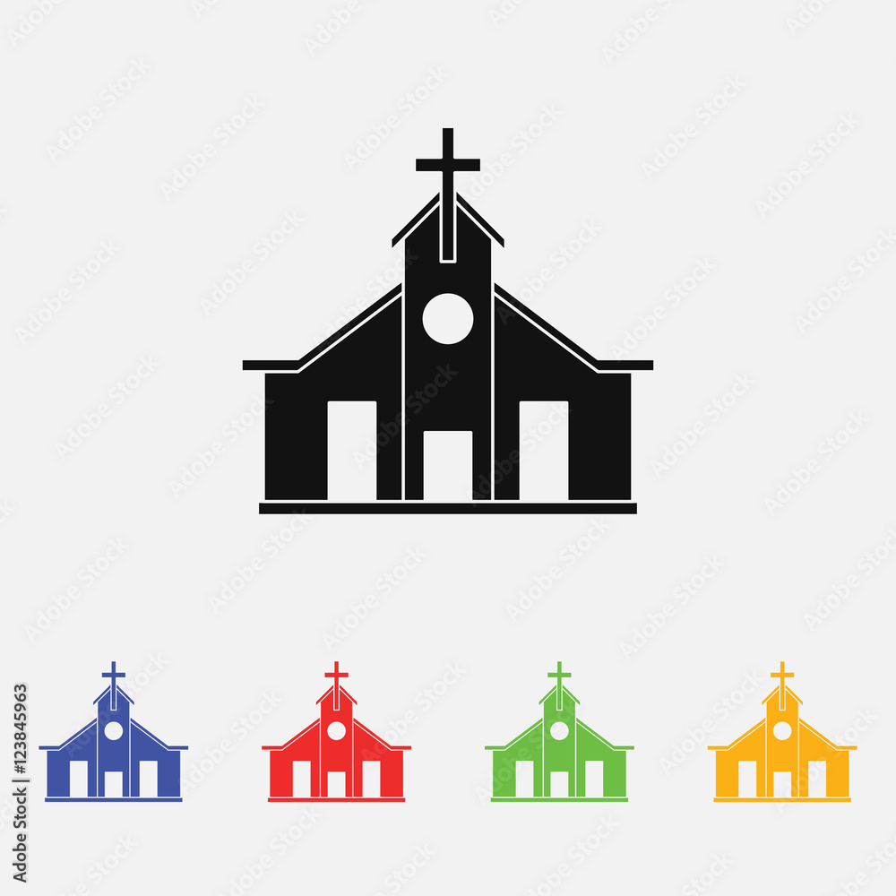 Church Vector illustration. Religion icon. Silhouette. Flat style.