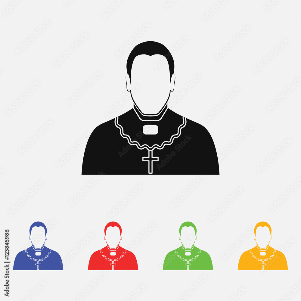 Orthodox priest Vector illustration. Religion icon. Silhouette. Flat style. Orthodox priest Vector illustration. Religion icon. Silhouette. Flat style.