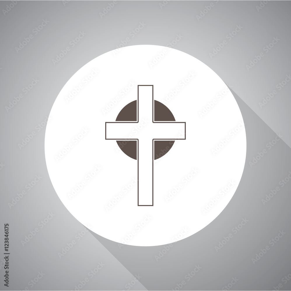 Obraz premium Vector illustration of cross. Religion icon. Silhouette. Flat style.