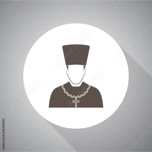 Orthodox priest Vector illustration. Religion icon. Silhouette. Flat style.