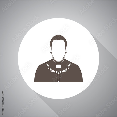 Orthodox priest Vector illustration. Religion icon. Silhouette. Flat style.