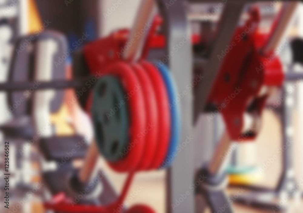 Fototapeta premium Blurred fitness gym background