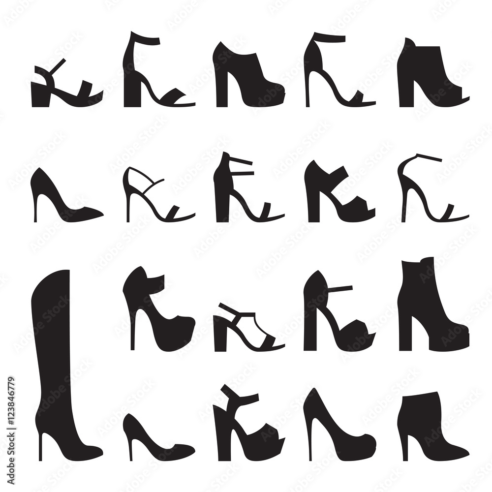 Heeled shoes silhouette Heeled shoes silhouette