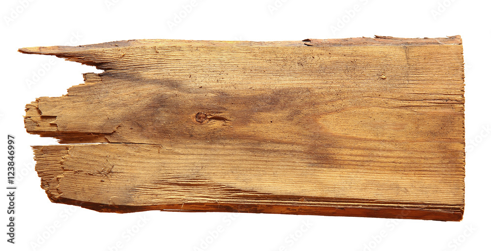 old wooden boards isolated on white background.