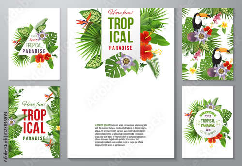 tropical banners set