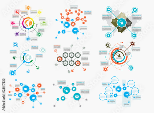 Collection of infographic vector design templates