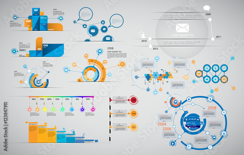 Collection of infographic vector design templates