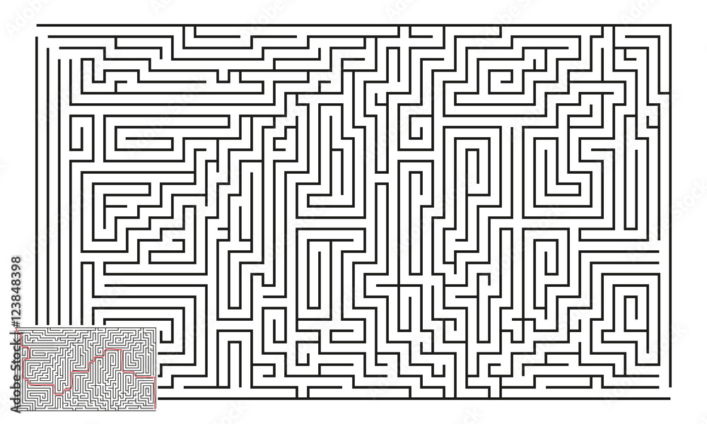 Large Vector Horizontal Maze with Answer 20 Large Vector Horizontal Maze with Answer 20