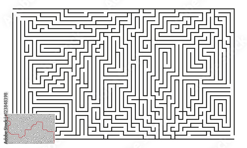Large Vector Horizontal Maze with Answer 20