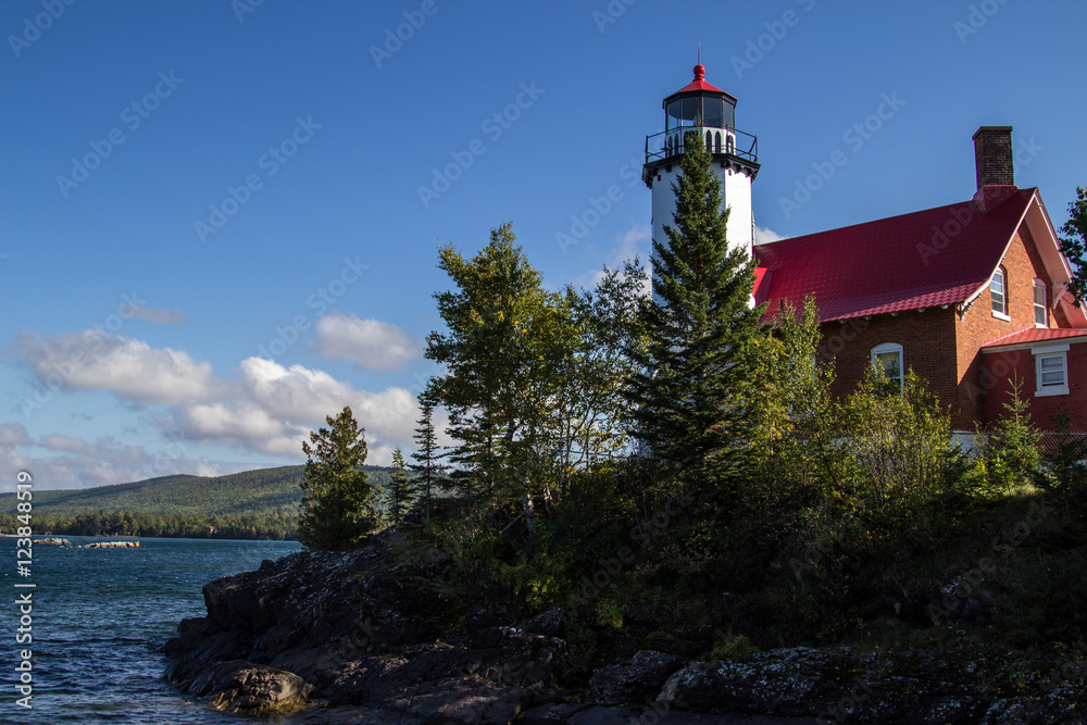 Eagle Harbor Lighthouse. The Eagle Harbor Lighthouse on the shores of Lake Superior in Michigan's Keweenaw Peninsula.