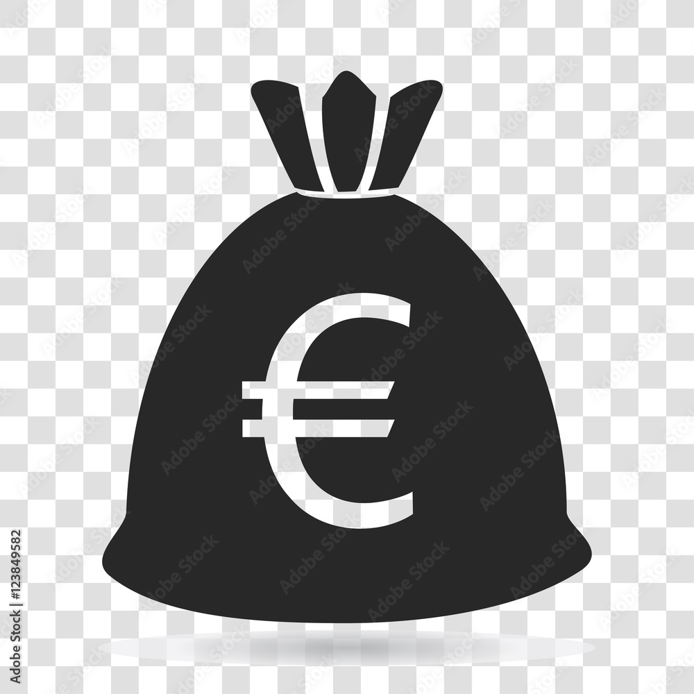 Money Bag currency Euro icon vector illustration on transparent ...