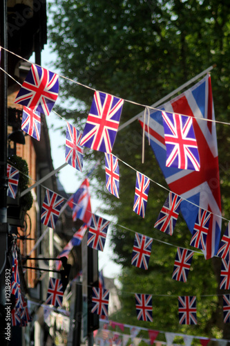Abstract Union Jack flags surbiton Kingston upon Thames Surrey London England  photo