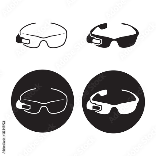 Virtual glasses icons set