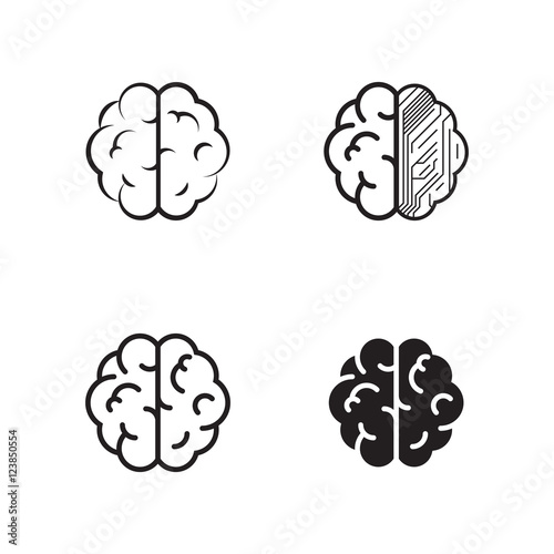 Brain icons set