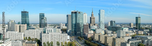 Warszawa, panorama miasta #123850990