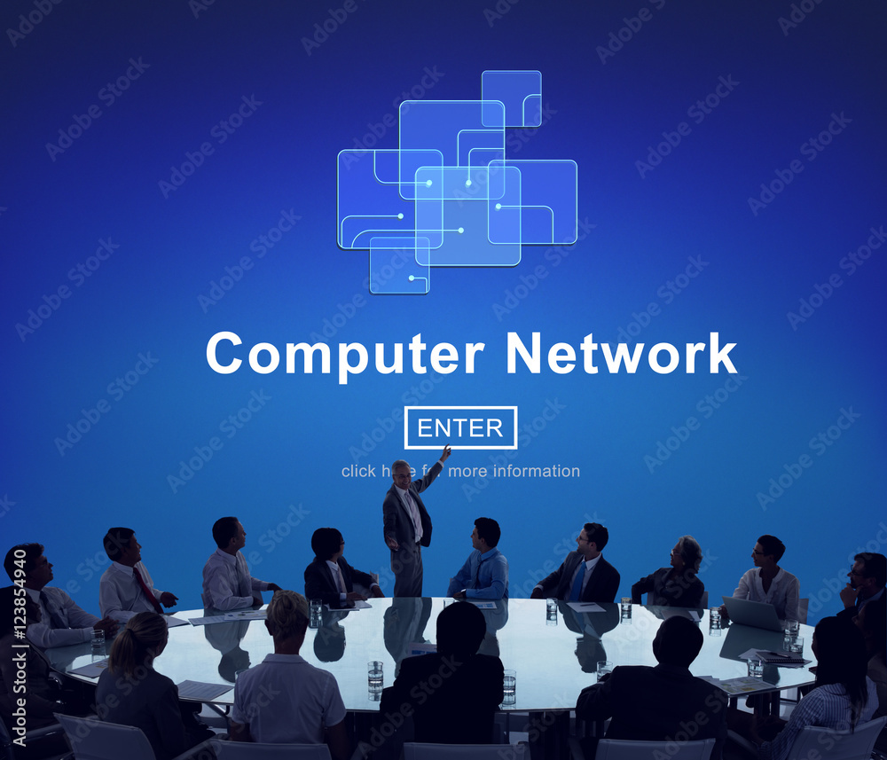 Computer Network Technology Online Website Concept Computer Network Technology Online Website Concept