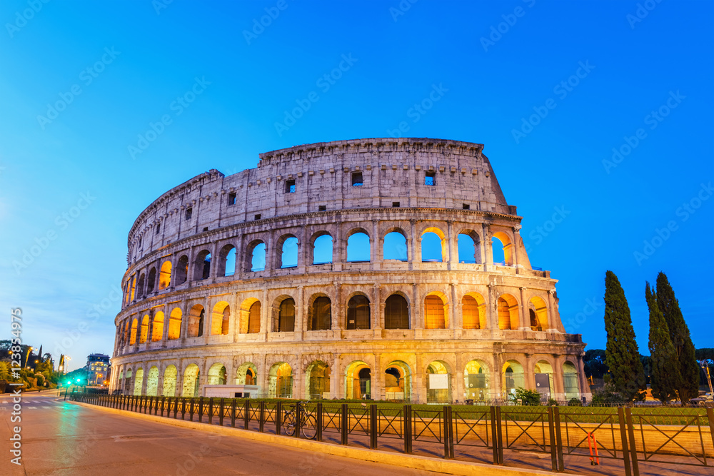 Rome Colosseum at night, Rome, Italy