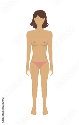 Vector female body in underwear.