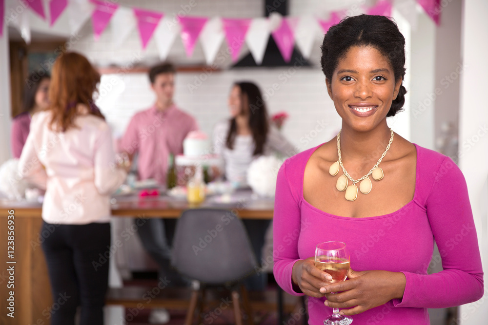 Pretty smile cheerful casual sweet sincere portrait of woman at family friends event gathering Pretty smile cheerful casual sweet sincere portrait of woman at family friends event gathering