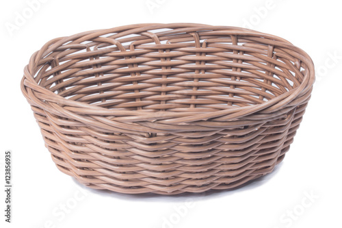 Wicker basket isolated on white
