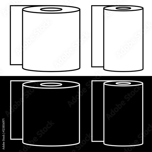 Set of toilet paper and paper towel symbols photo