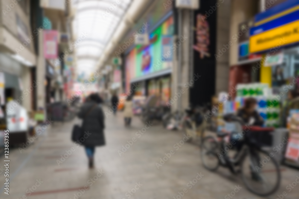 Blurred background.japan shopping street