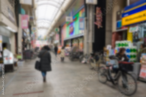 Blurred background.japan shopping street