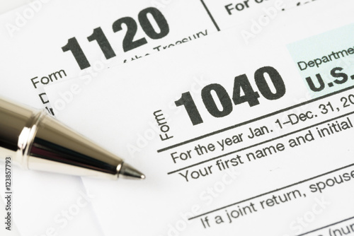 Tax form business financial concept