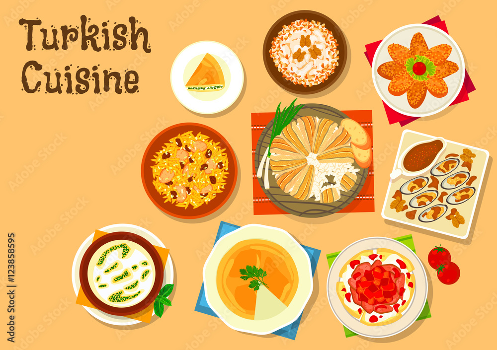 Turkish cuisine national dishes for menu design Turkish cuisine national dishes for menu design