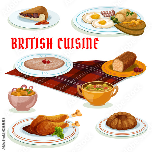 British cuisine breakfast icon for menu design
