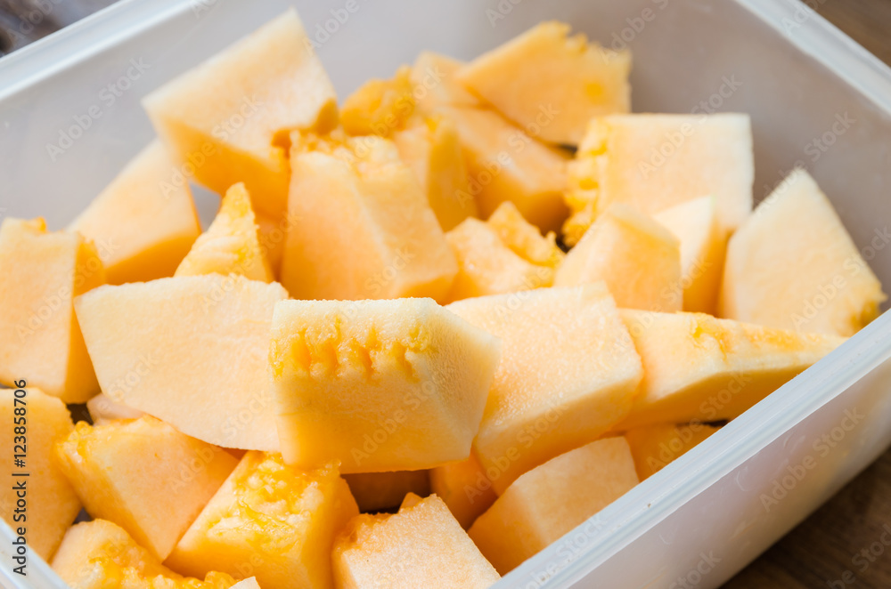sliced cantaloupe sliced cantaloupe
