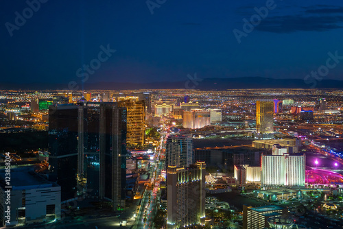Aerial view of Las Vegas strip in Nevada