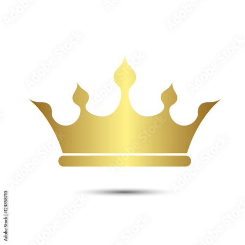 Crown symbol with Gold Color isolate on white background, vector