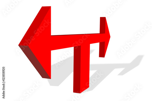 two arrows pointing towards  opposite direction