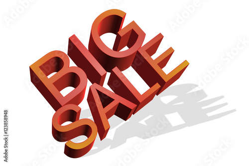 3d illustration of word Sale
