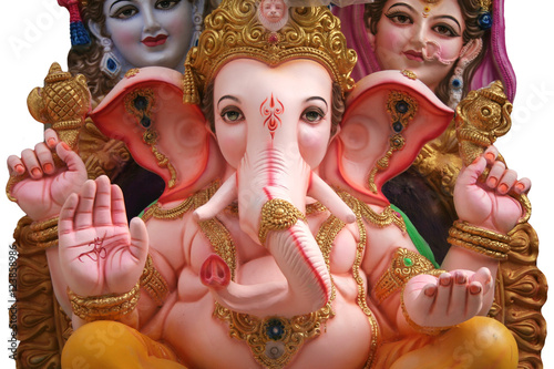 Fotografie Hidu God ganesha,shiva,parvati idol