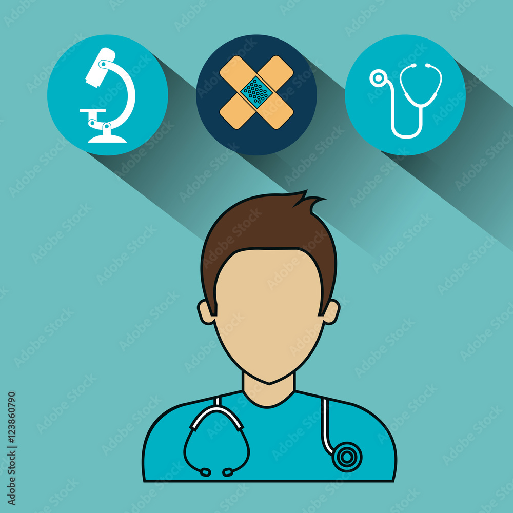 avatar medical doctor with stethoscope and medice icon set. colorful design. vector illustration avatar medical doctor with stethoscope and medice icon set. colorful design. vector illustration